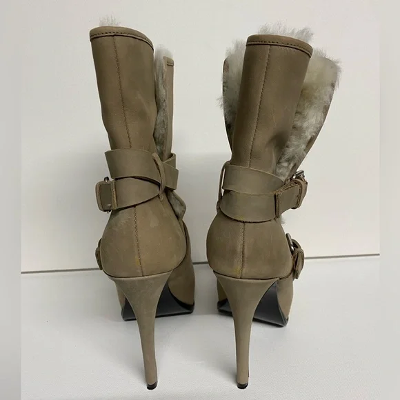 Pour La Victoire Lizzie Boots Grey Taupe Fur 8 - Picture 8 of 11